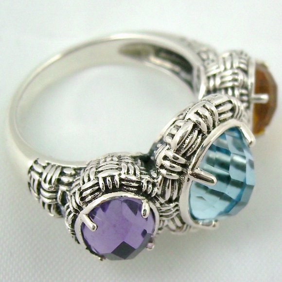 Hilary Joy 4.16ct Multigem 3-Stone Ring - Picture 12 of 12